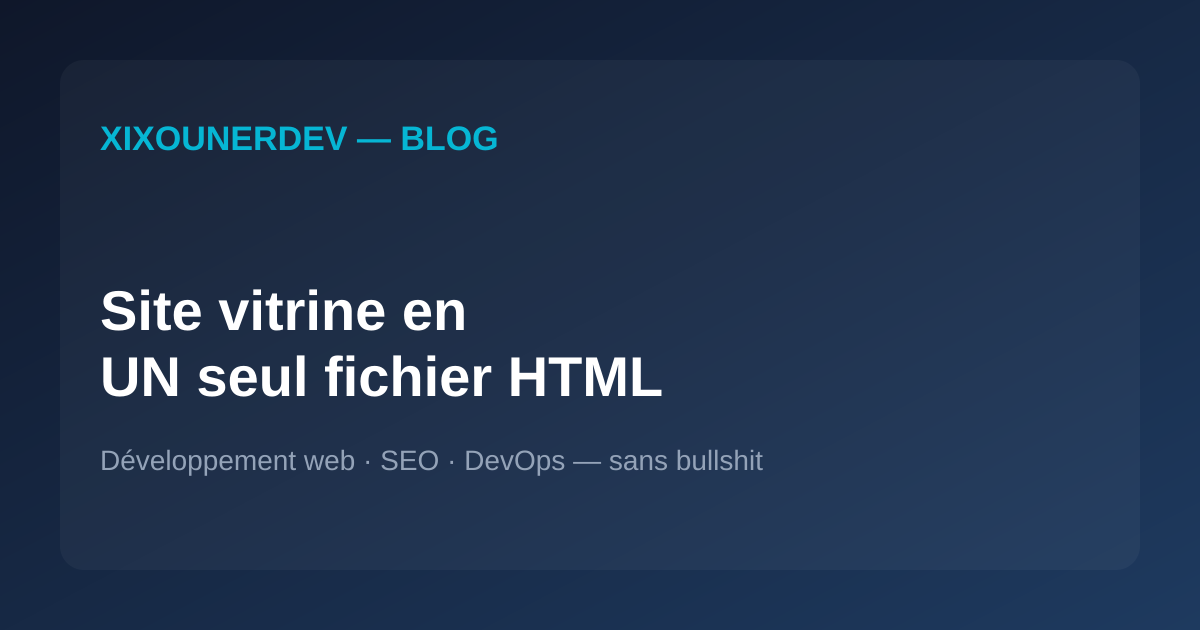 Un site vitrine complet dans un seul fichier HTML : le template que je livre